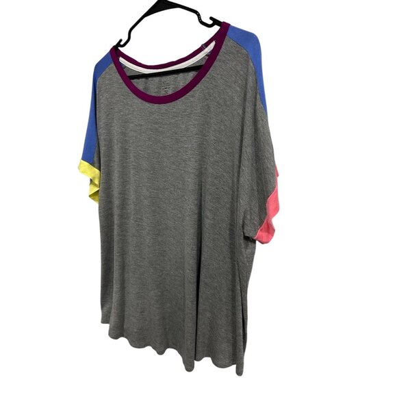 Secret Treasures Womens Gray Pajama Top Multicolor Sleeves Sz 2X - Picture 3 of 8